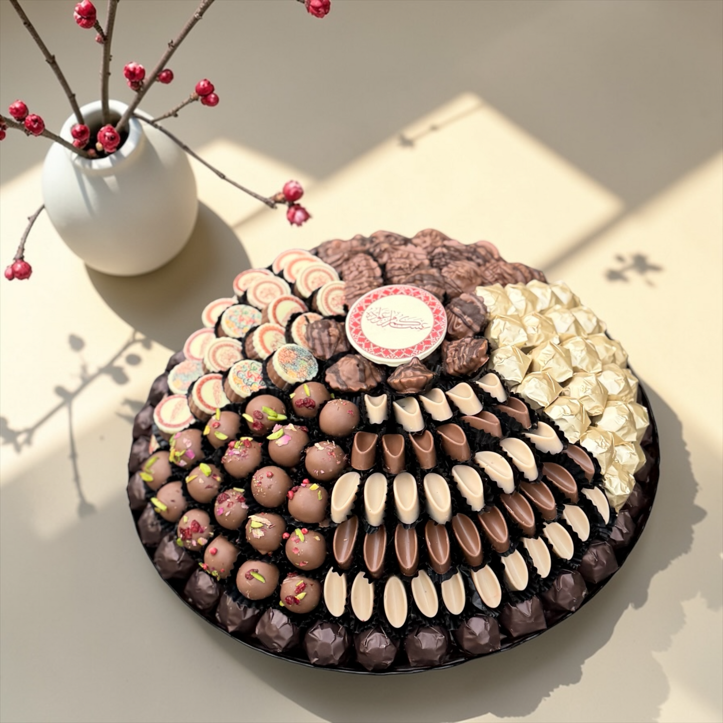 Luxury Glass Platter  صحن زجاج فاخر مع تشكيلة سيجنتشر