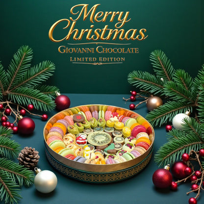 Luxury Christmas Chocolate Box – Macarons, Cookies & Printed Chocolates