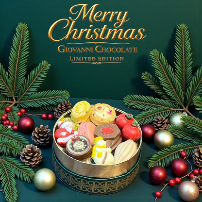 Luxury Christmas Chocolate Box – Macarons, Cookies & Printed Chocolates Small