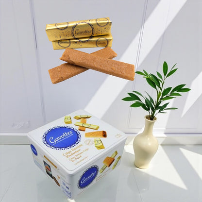 Gavottes Crêpe Dentelle – French Crispy Crepes Tin  جافوت كريب دانتيل – بسكويت فرنسي مقرمش (علبة معدنية فاخرة)