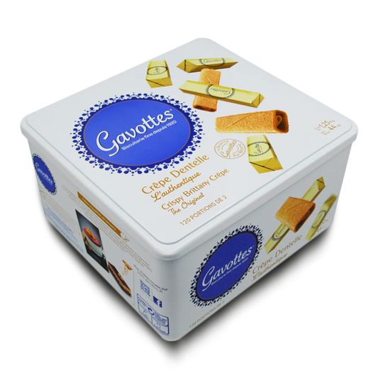 Gavottes Crêpe Dentelle – French Crispy Crepes Tin  جافوت كريب دانتيل – بسكويت فرنسي مقرمش (علبة معدنية فاخرة)
