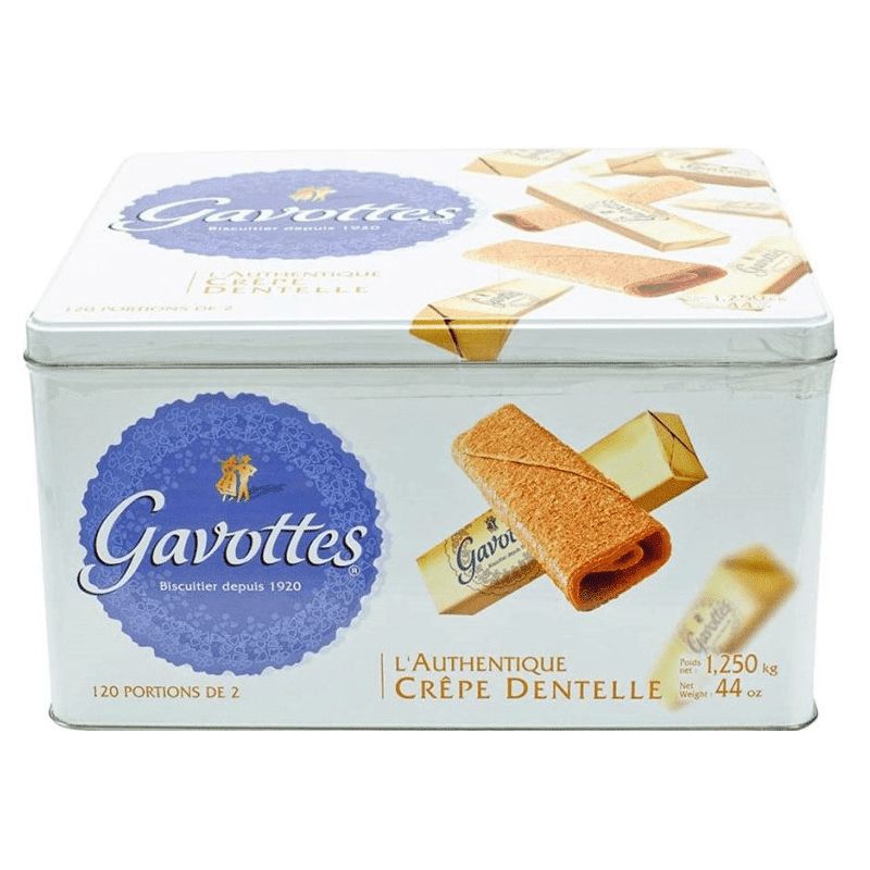 Gavottes Crêpe Dentelle – French Crispy Crepes Tin  جافوت كريب دانتيل – بسكويت فرنسي مقرمش (علبة معدنية فاخرة)