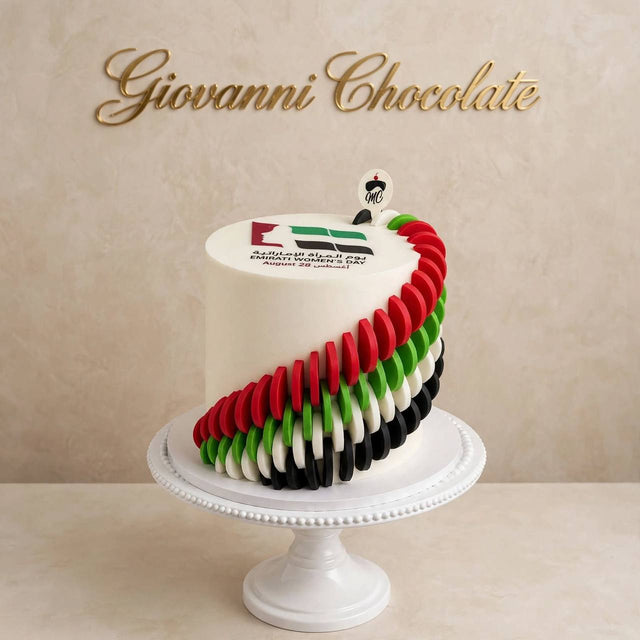 UAE colours spiral cake for Emirati Women's Day – Giovanni Chocolate UAE