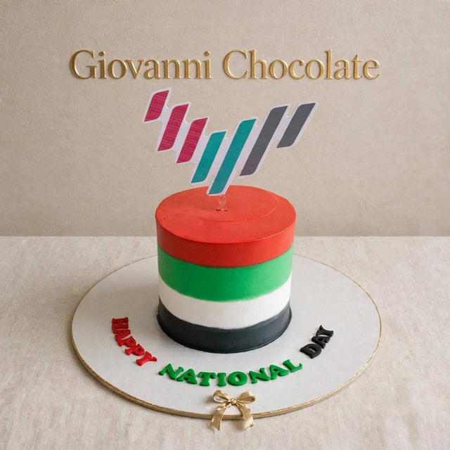 UAE flag-colour cake – Giovanni Chocolate UAE